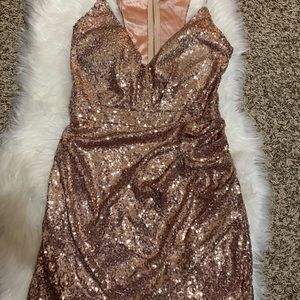 Rose Gold Sequin Party Dress Sz 10